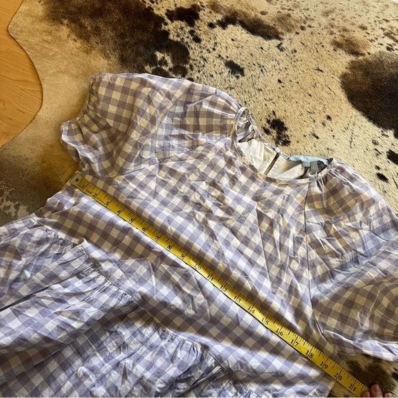 HILL HOUSE the Adeline Dress in Lilac Jacquard Check Size Small - Picture 7 of 10